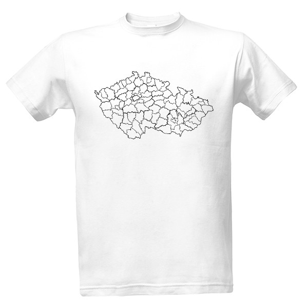 Tričko s potiskem Cestovatelova mapa ČR