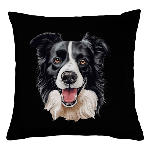 Polštář bavlněný  s potiskem Hlava Borderky