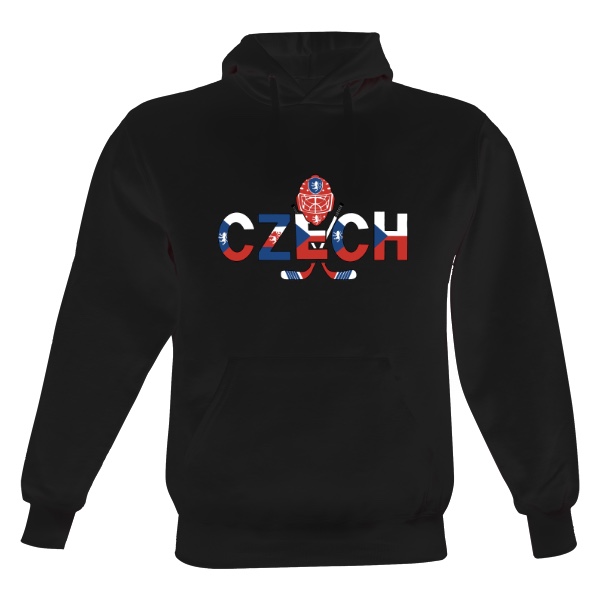 Pánská mikina s kapucí Just Hoods s potiskem Hokejový merch Česko 