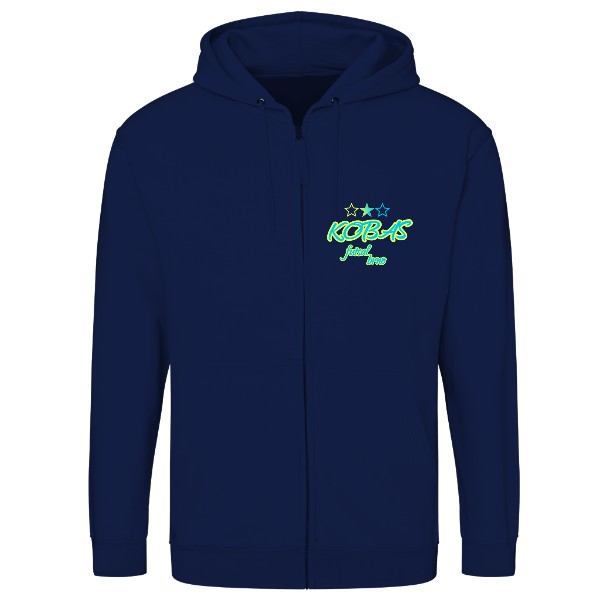 Mikina na zip unisex s potiskem Kobas futsal neon