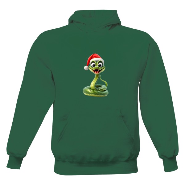 Pánská mikina s kapucí s potiskem Vánoční had