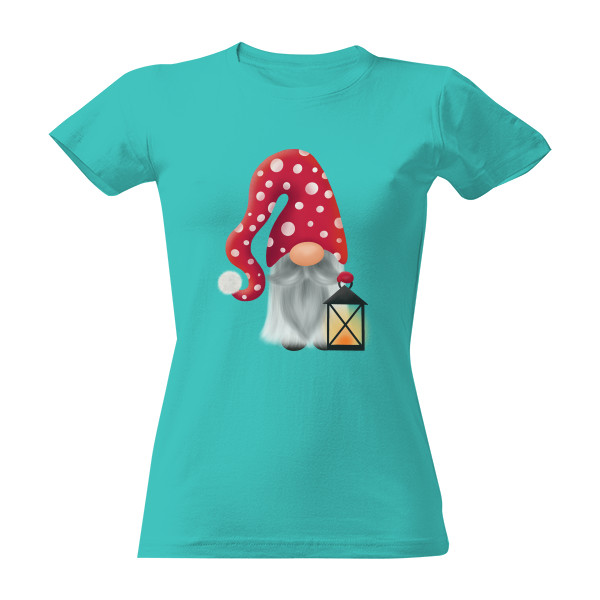 Tričko s potiskem Vánoční skřítek s lucernou
